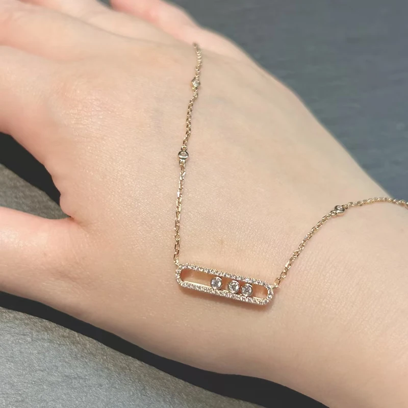 Fashion Jewelry S925 Silver Classic Slide Necklace Exquisite Women's High-end Luxury Accessories Party Valentine's Day Gift