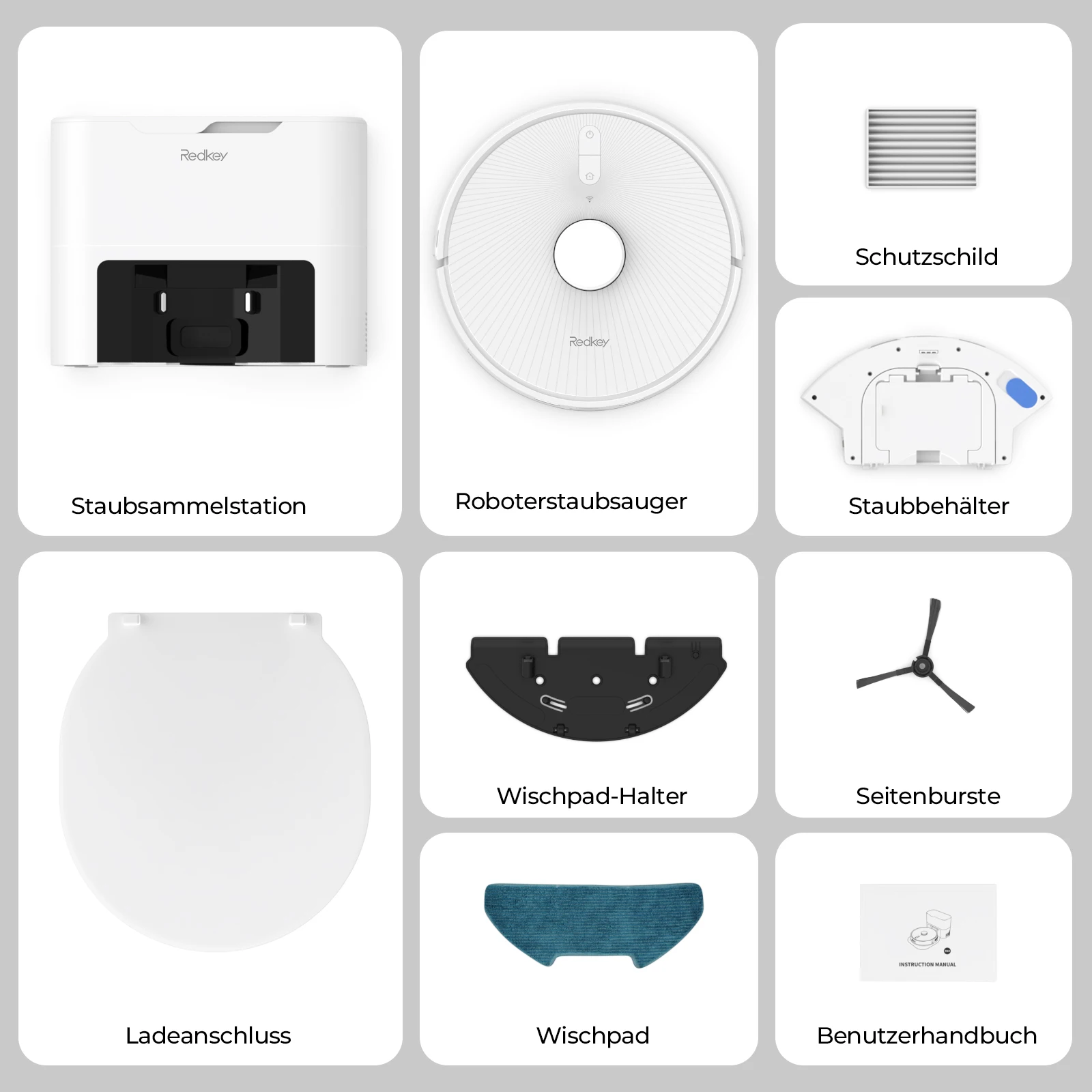 Roboter-Staubsauger Redkey R10, LiDAR-Navigation, APP-Steuerung, 4000PA Saugkraft, Smart Home Wischfunktion, Boden- und Teppichreinigungswerkzeug (1000W) – Detail 9