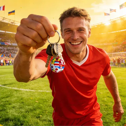 Брелок для ключей Футбольный мяч 2026 с флагами