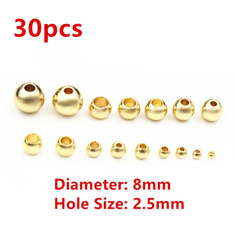 30-100 Stück 2-8mm Edelstahl Gold Farbe Spacer Perlen Charme lose Perlen DIY Armbänder Halskette für Schmuck Herstellung Charms