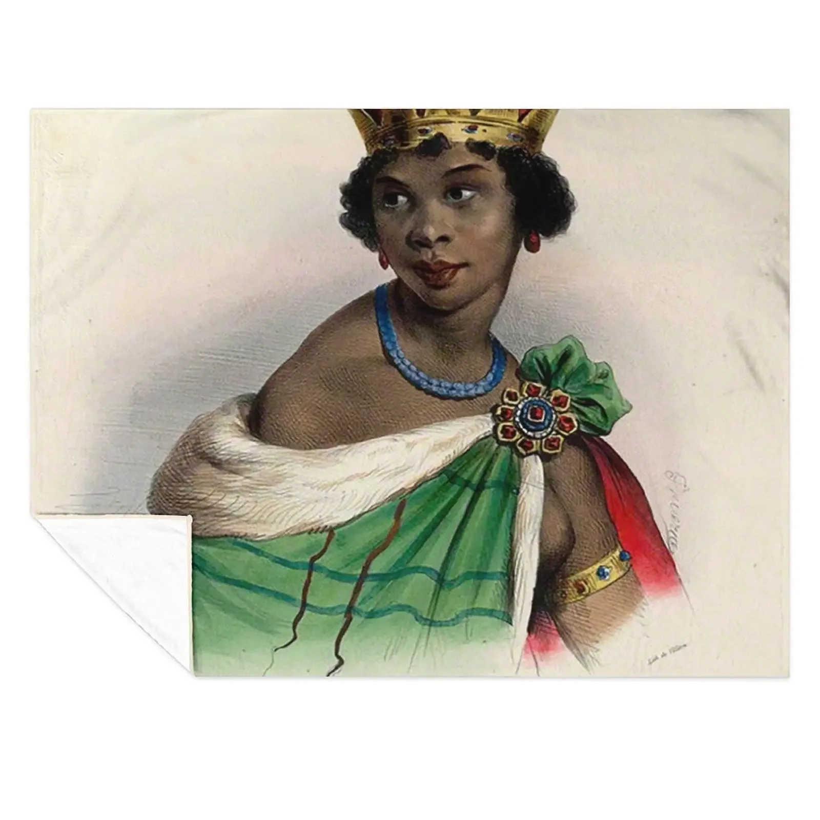 

Queen Nzinga - Colorized Throw Blanket anime Decorative Beds Extra Large Throw For Baby Blankets