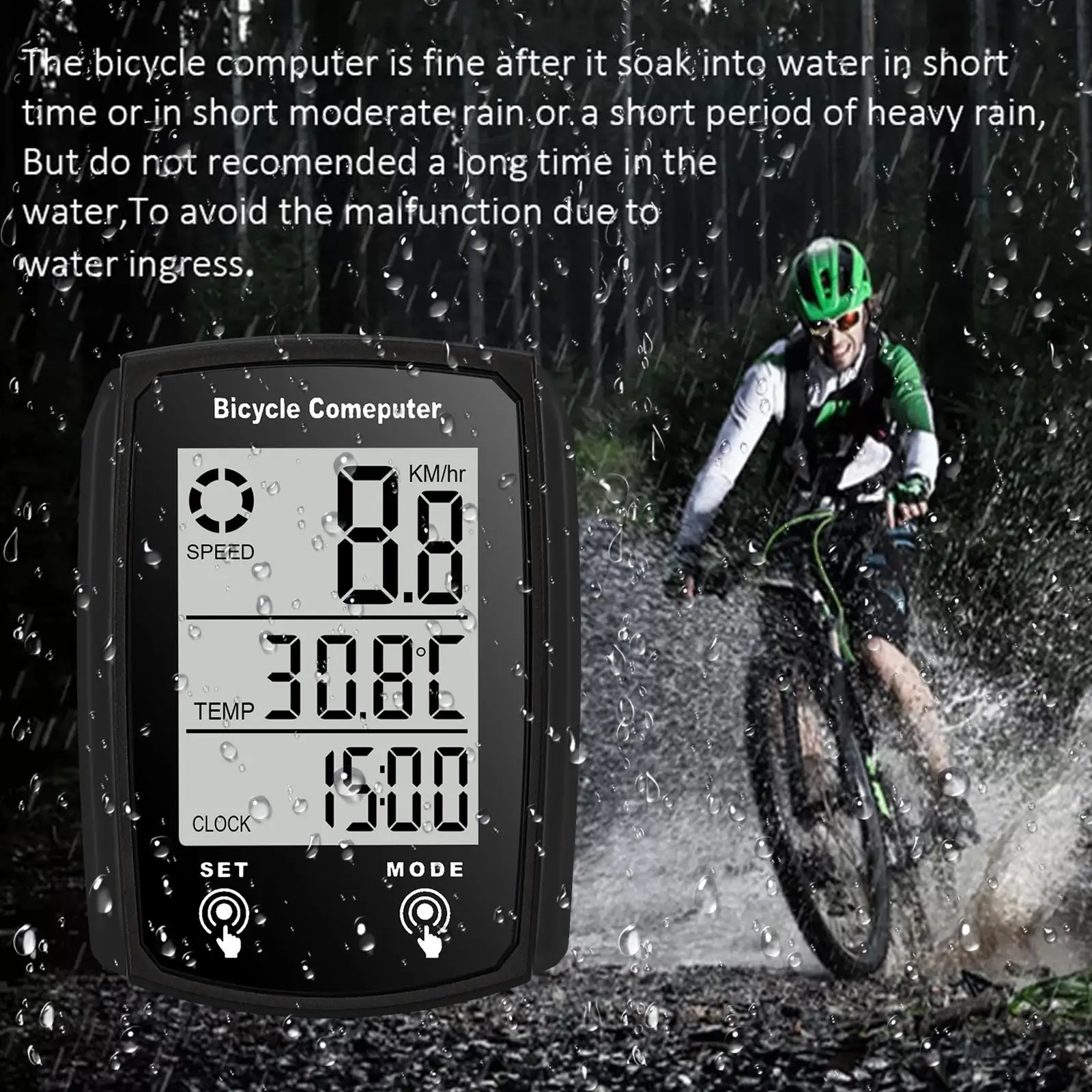 Wired Bike Computer LED Digital Bicycle Speedometer Touchscreen Computer Cycling Waterproof With Backlight Odometer C4I4