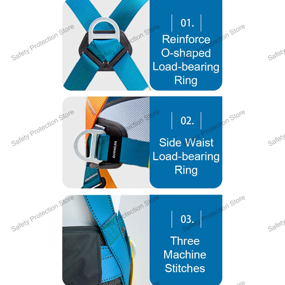 Imagem -06 - High Altitude Work Safety Harness Corpo Inteiro Cinto de Segurança de Pontos Treinamento de Escalada ao ar Livre Equipamento de Proteção de Construção