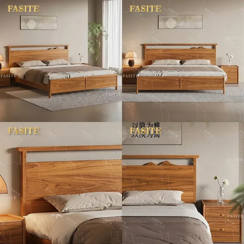 For Aesthetics North American Black Walnut New Chinese Style Villa Home Pure Log Double