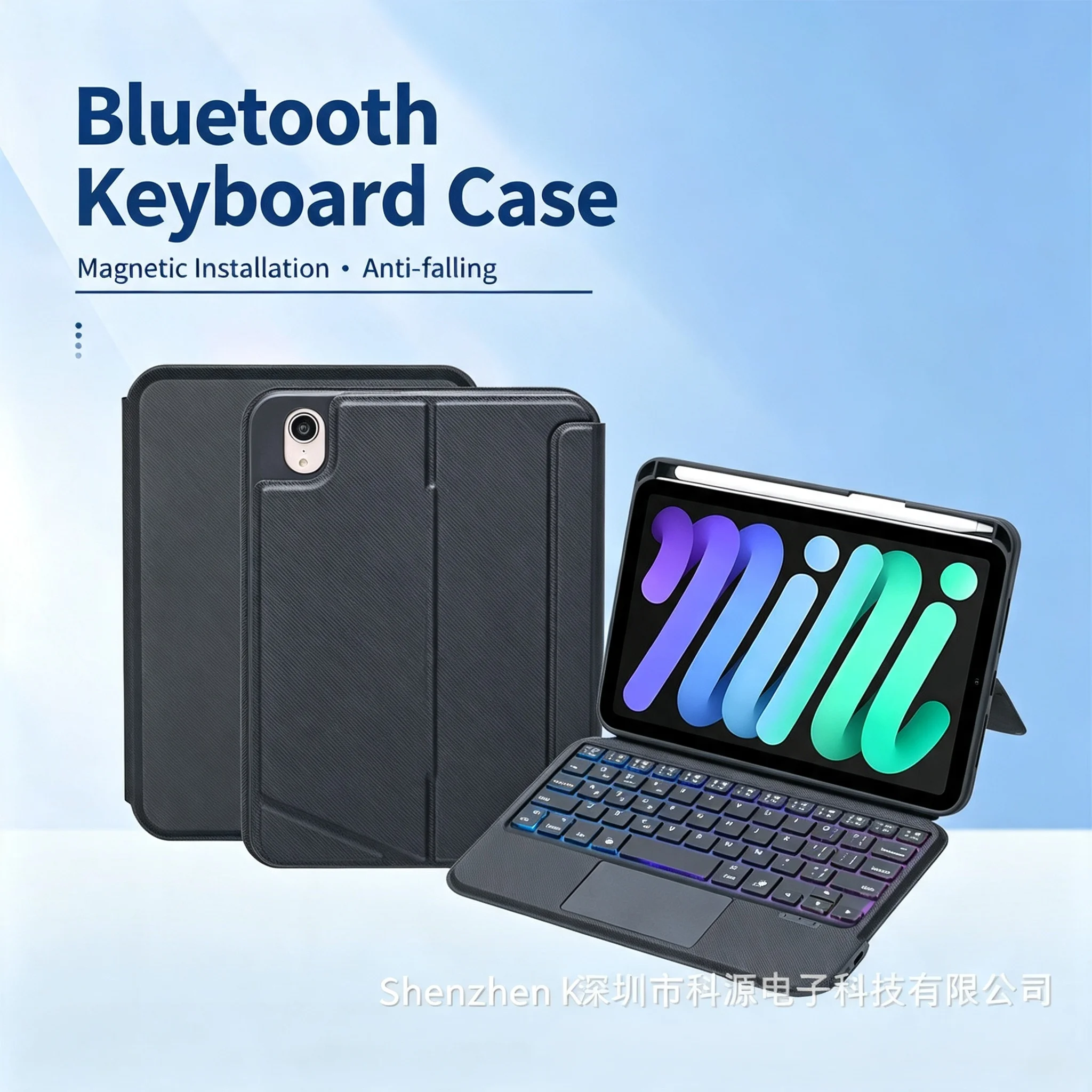 Bluetooth Magic Backlit Keyboard Cover For 2024 iPad Mini 7 Mini 6 8.3 inch Case Magnetic Black Magic Keyboard with Trackpad