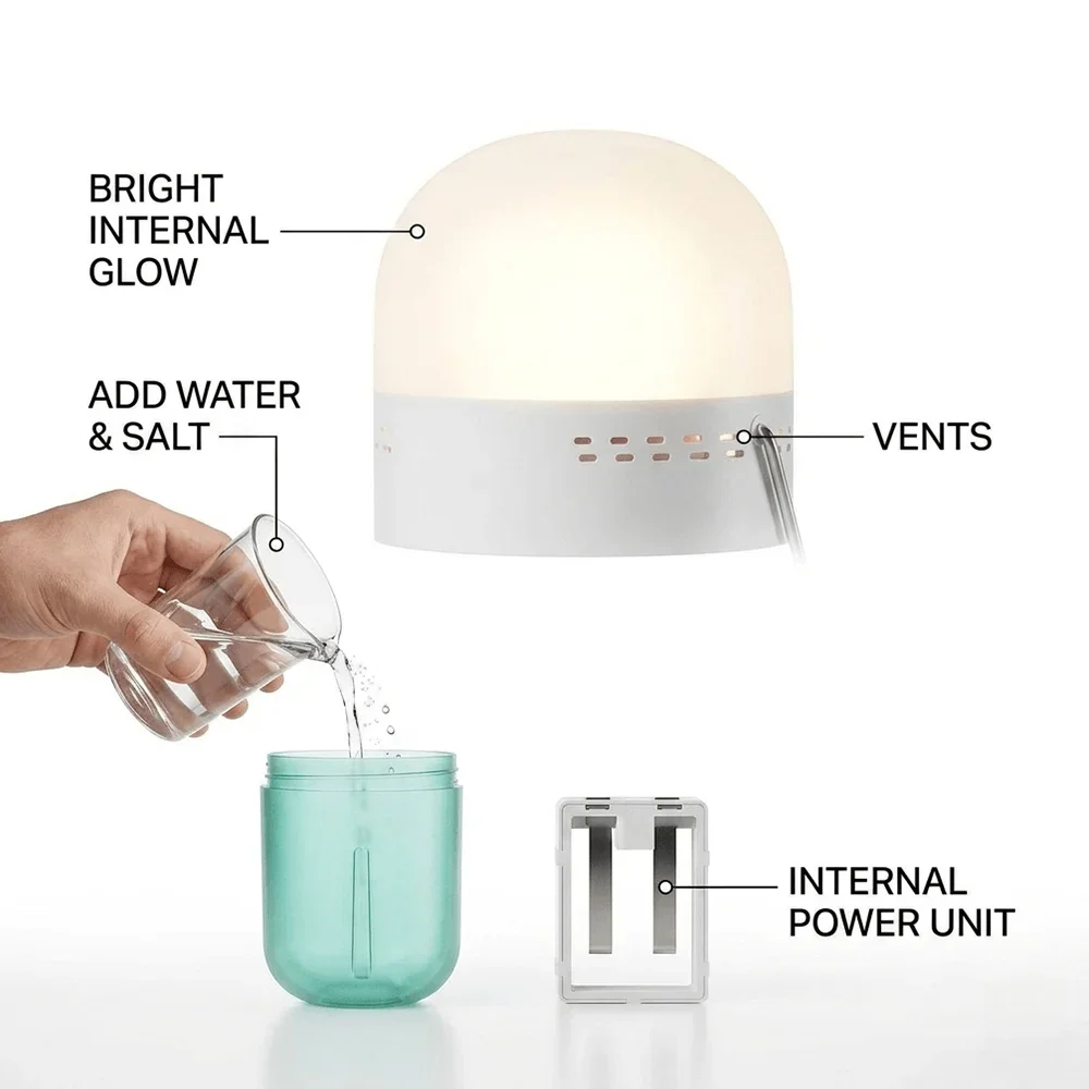 Lampe saline portable, détail