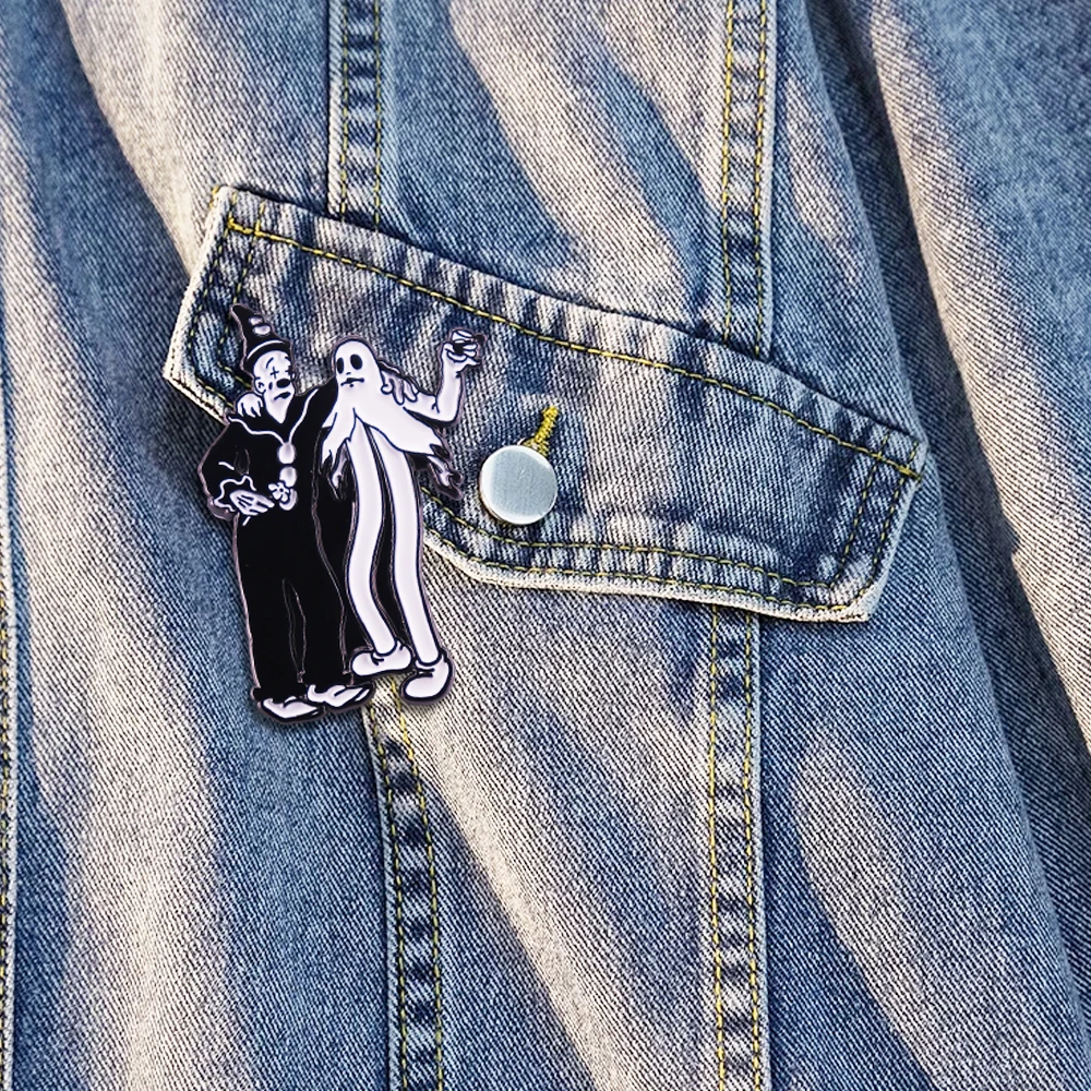 Ghostemane Cartoon Dark Retro Cartoon Clown Ghost Brooch Halloween Pin
