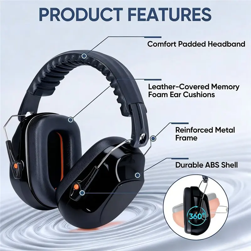 Ideal For Construction And Shooting, Adjustable Noise Cancelling Ear Muffs For Adults, SNR 33Db Pink
