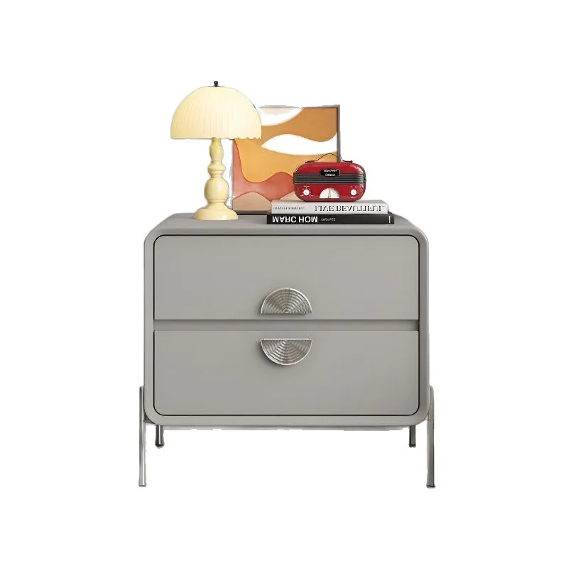 

Bedside table household bedroom small light luxury high-end feeling all solid wood creative Bauhaus