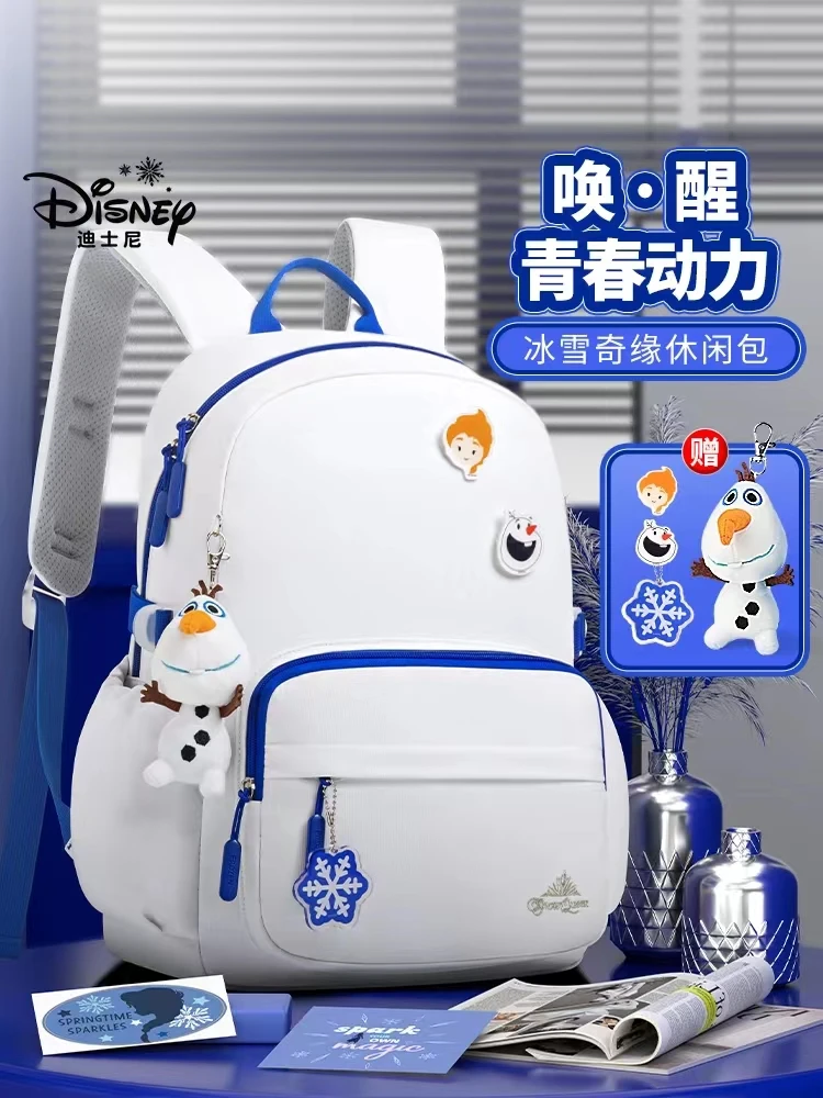 Disney-mochilas escolares de Frozen para niñas, mochila ortopédica informal de gran capacidad para estudiantes de primaria, regalos superligeros