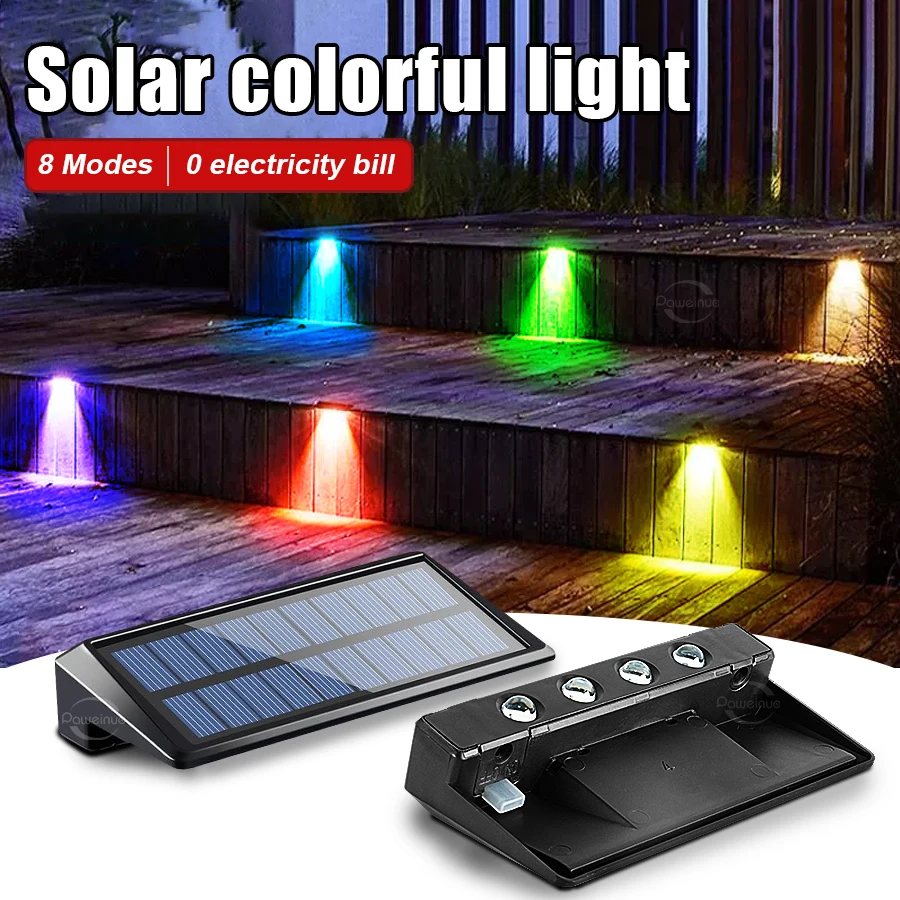 

Wall Lights Solar Fence Lights Outdoor Waterproof Solar Deck Lights Wall Lights for Fence Post Yard Pathway Solar Lights Outdoor