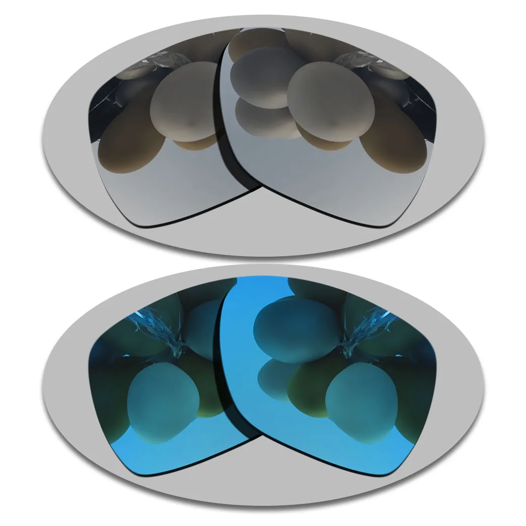 Silver&Sky Blue Lenses Replacement For-SPY Optic Cyrus Polarized Sunglasses