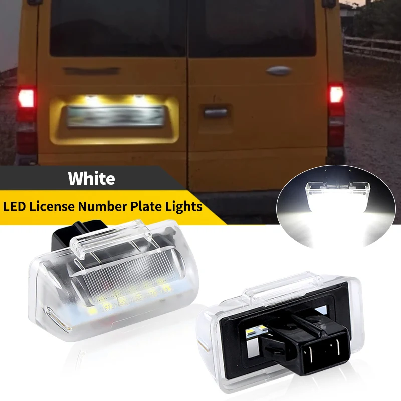 2PCS For Ford Transit Tourneo Connect Courier MK4/5/6 12V Led License Number Plate Light Lamp Canbus Error Free White 6000K