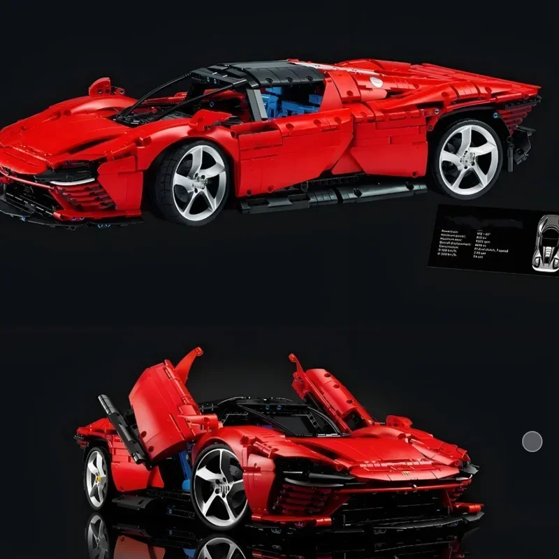 3778PCS MOC Technical 1:8 Red SP3 Supercar Building Blocks Set Model Collectible Display Assembly Toy Birthday Gifts for Boys view 5