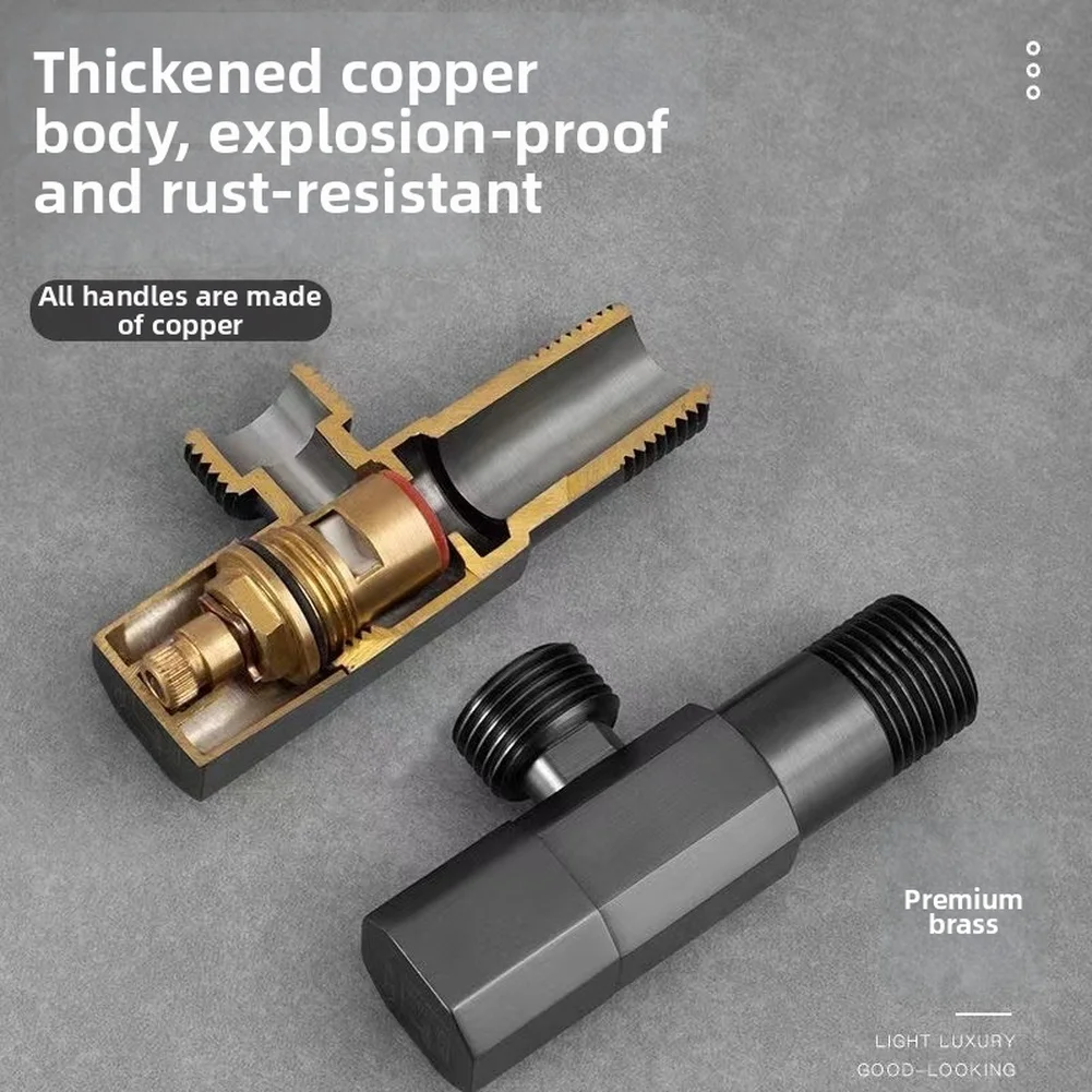 Standard 4 Inch Brass Angle Valve for Household Water Distribution to For Faucets Toilets and Water Heater Inlet Connections