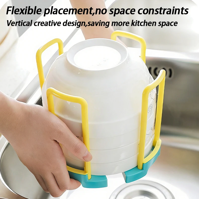 Multifunctional Extendable Dish Rack Removable Drain Board for Kitchen Counter Tableware Storage and Draining