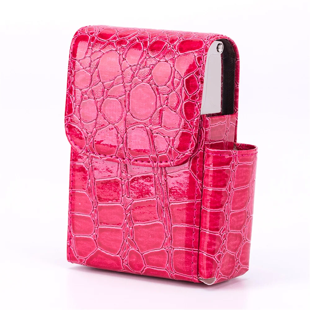 Leder Zigarette Fall Original Boxen PU Halten 20 stücke Zigaretten Butan Gas Leichter Geschäftsmann Zigarette Fall Gadgets Für Männer Rauch – Detail 12