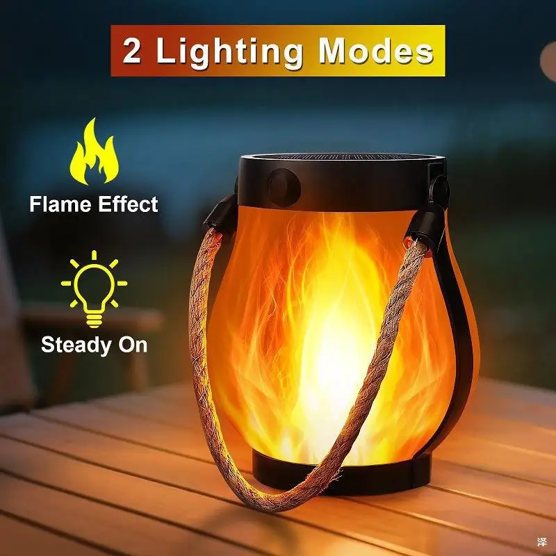 

Outdoor Portable Lanterns Solar Flame Lantern Party Camping LED Light Decor Type-C/Solar Charging Lighting
