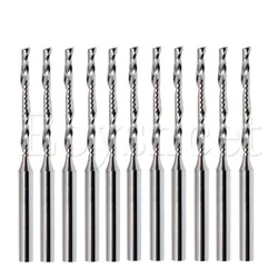 Argento CNC Carbide Un Flauto Spirale Bit Utensili Da Taglio 10 pcs CED 2 millimetri CEL 22 millimetri