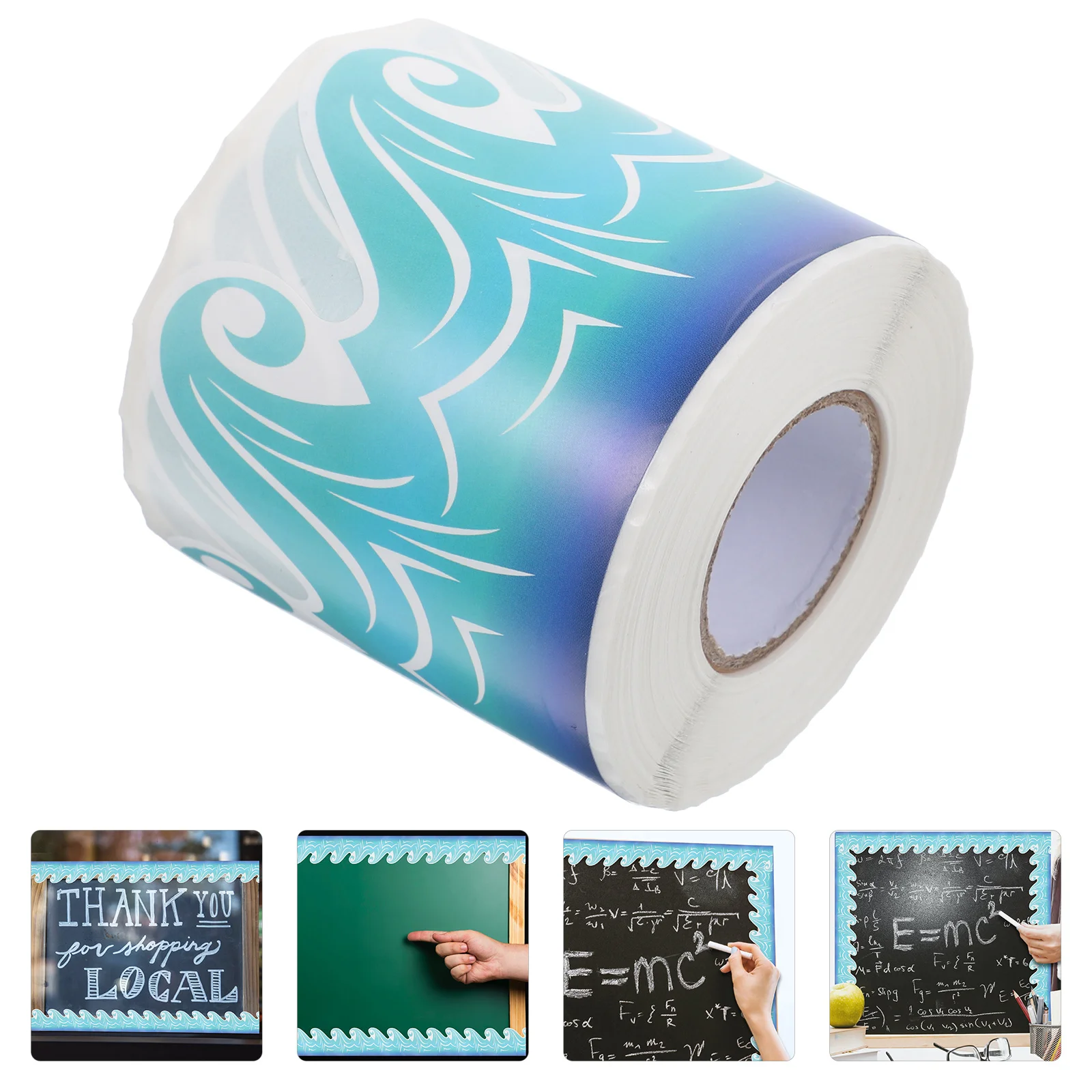 

1 Roll Waterproof Self-Adhesive Border Trim Sticker For Bulletin Board Blackboard Decor Kids Classroom Party School Teaching