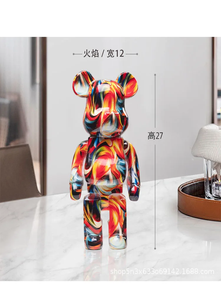 Creative cartoon geometric bear piggy bank, modern living room decoration, minimalist home TV cabinet, ceramic ornament