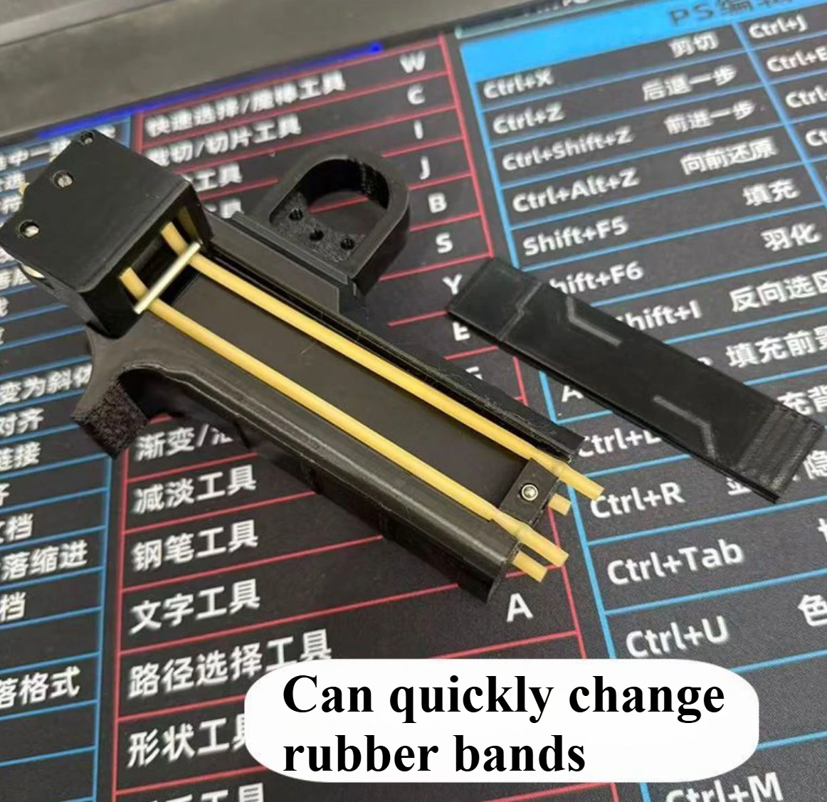3D Printed multi-purpose Outdoor Portable Automatic Loading Rapid Fire Slingshot Creative EDC Tool