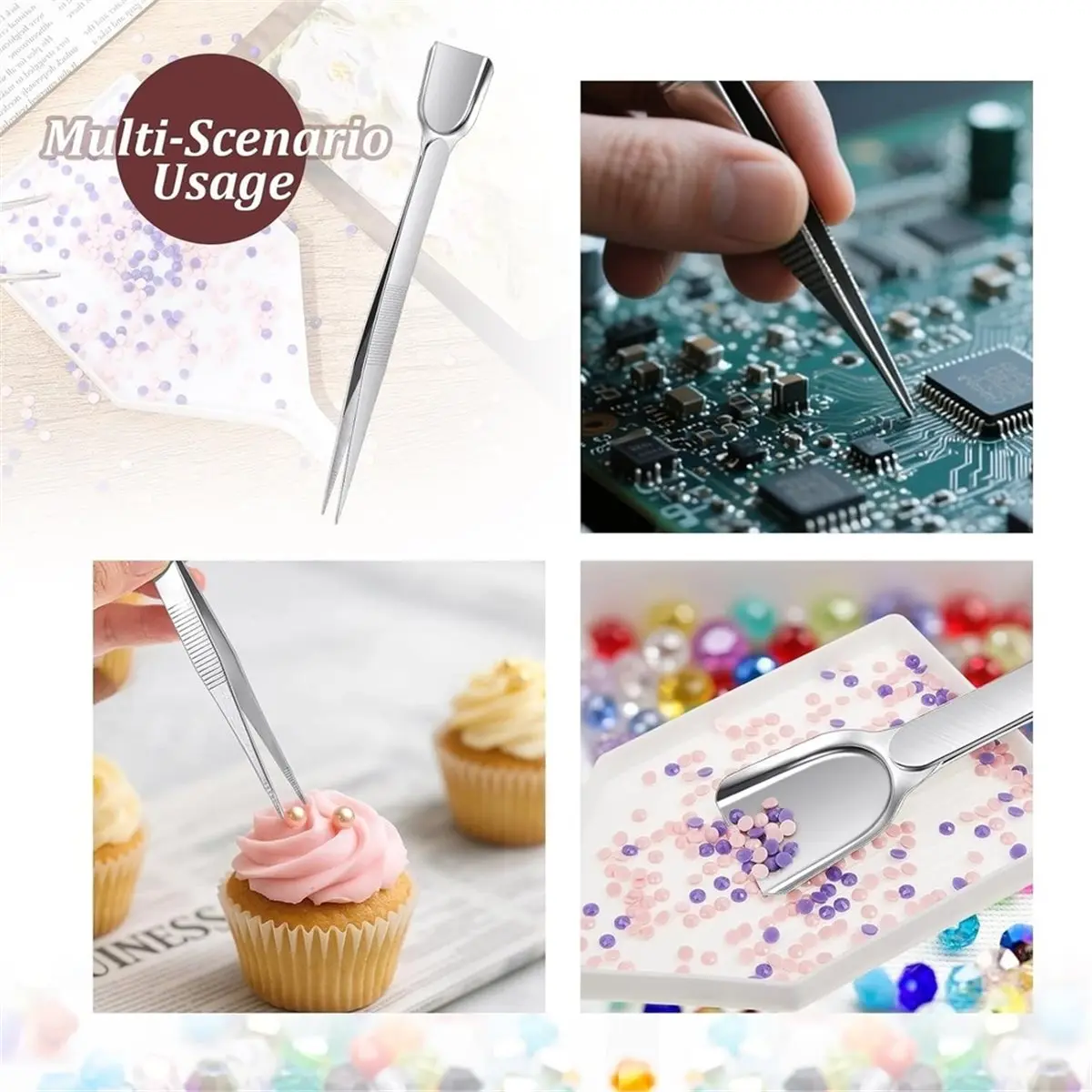 【~ New BOFF】20 Pieces DiamondArt Trays and 2 Pieces Bead Scoop Rhinestone DiamondTweezers for Jewelry Making Gems Crystals