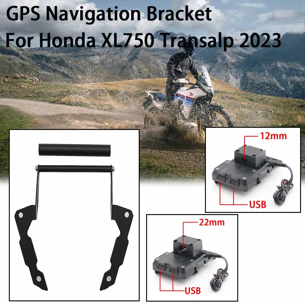 

12/22MM For Honda XL750 Transalp 2023 2024 XL 750 Motorcycle Accessories Phone Holder Stand GPS Navigation Plate Bracket