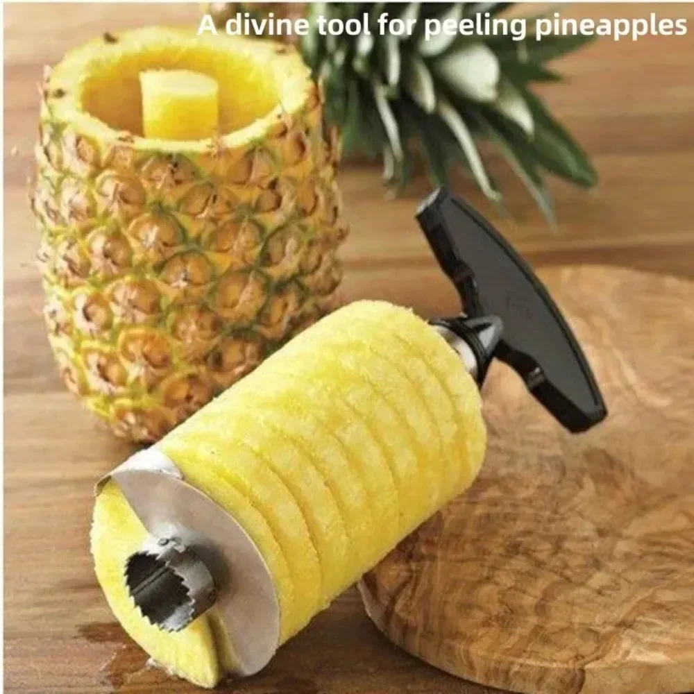 Stainless Steel Pineapple Peeler Cutter Fruit Knife Slicer A Spiral Pineapple Cutting Machine Easy To Use Kitchen Cooking Tools