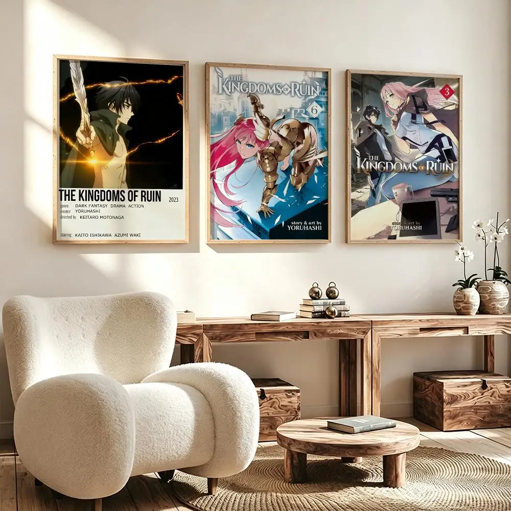 anime The Kingdoms Of Ruin Poster Poster HD Waterproof Self Adhesive Wall Art Print Decor for Bedroom Living Room Gift