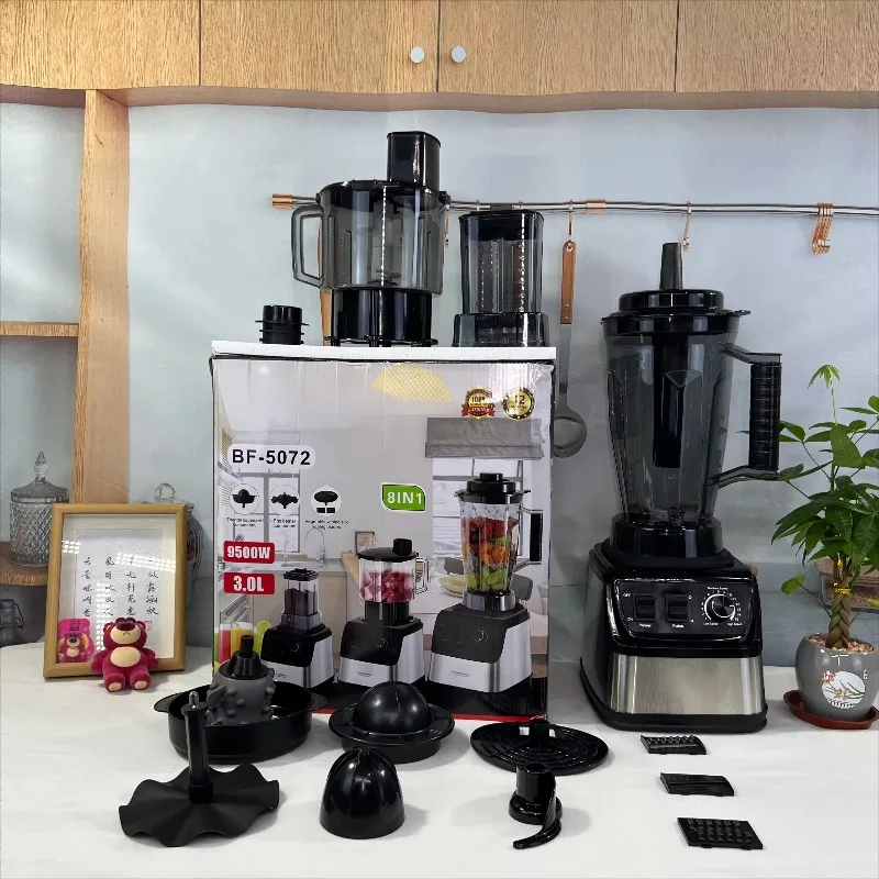 New 8 in 1 3L 9500W Heavy Duty Multifunctional Blender and Juicer Commercial or Home EU UK Smoothie Blender Mixer Machine