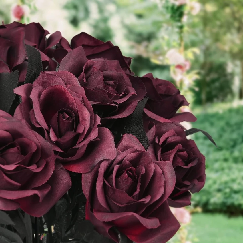 

5Pcs Artificial Flowers Silk Rose Bridal Bouquet Vase Home Room Decora Yard Valentine Wedding Decora Wreath Fake Plant Diy Gifts