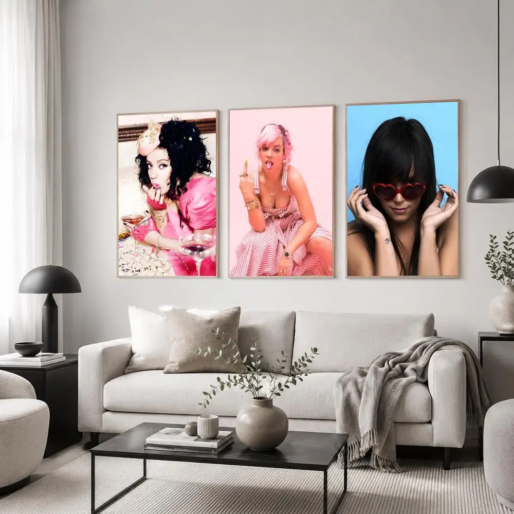 Singer Lily Allen Poster Classic Poster HD Art Sticky Wall Waterproof Home Living Room Bedroom  Aesthetic Decoration