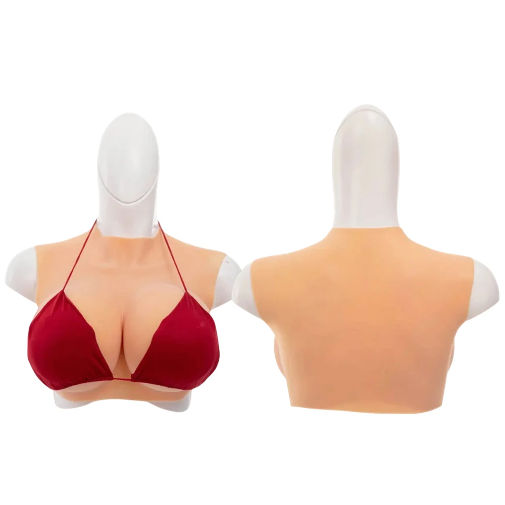

Realistic Silicone Breast Forms Bodysuit for Crossdresser Trans Cosplay Transgender Fake Tits with Nipple Areola Shakeing