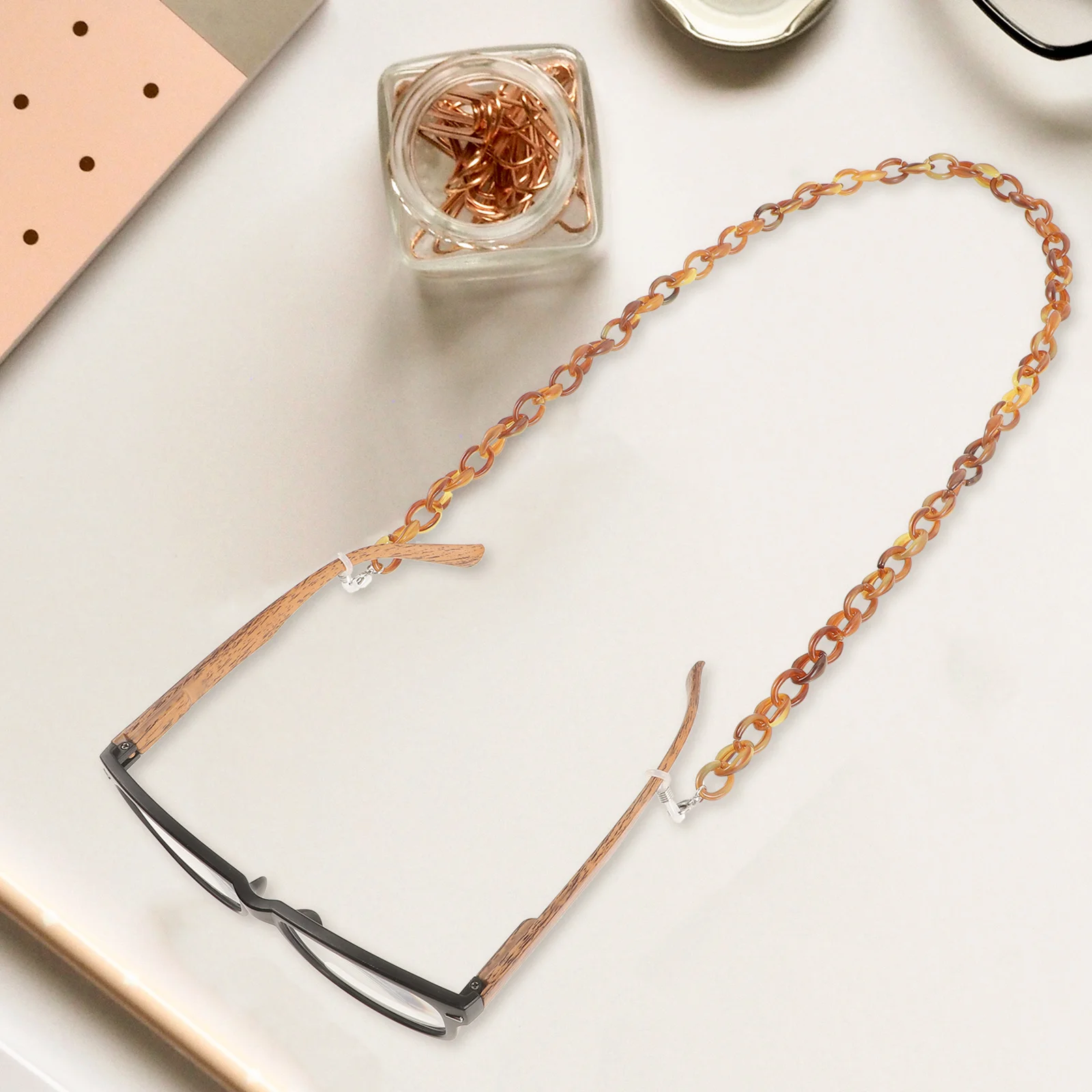 

1pc Glasses Chain Brown Eyewear Retainer Anti-Lost Strap For Sunglasses Accessories Beaded Chains Decorative Ropes
