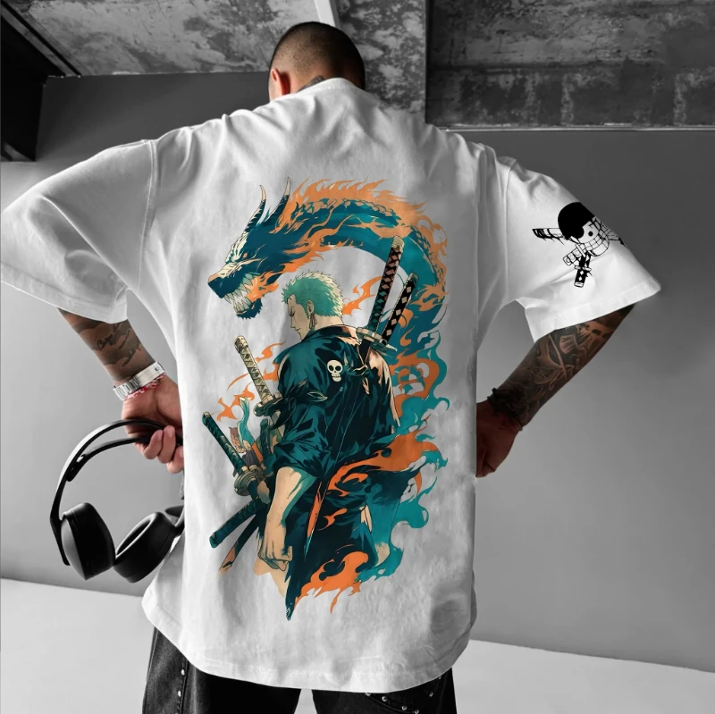 25/26 Latest Hot Summer Anime Fans Dragon Ball One Piece Demon Slayer Naruto 3D Printed Large Trendy Men's Street Men's T-shirt