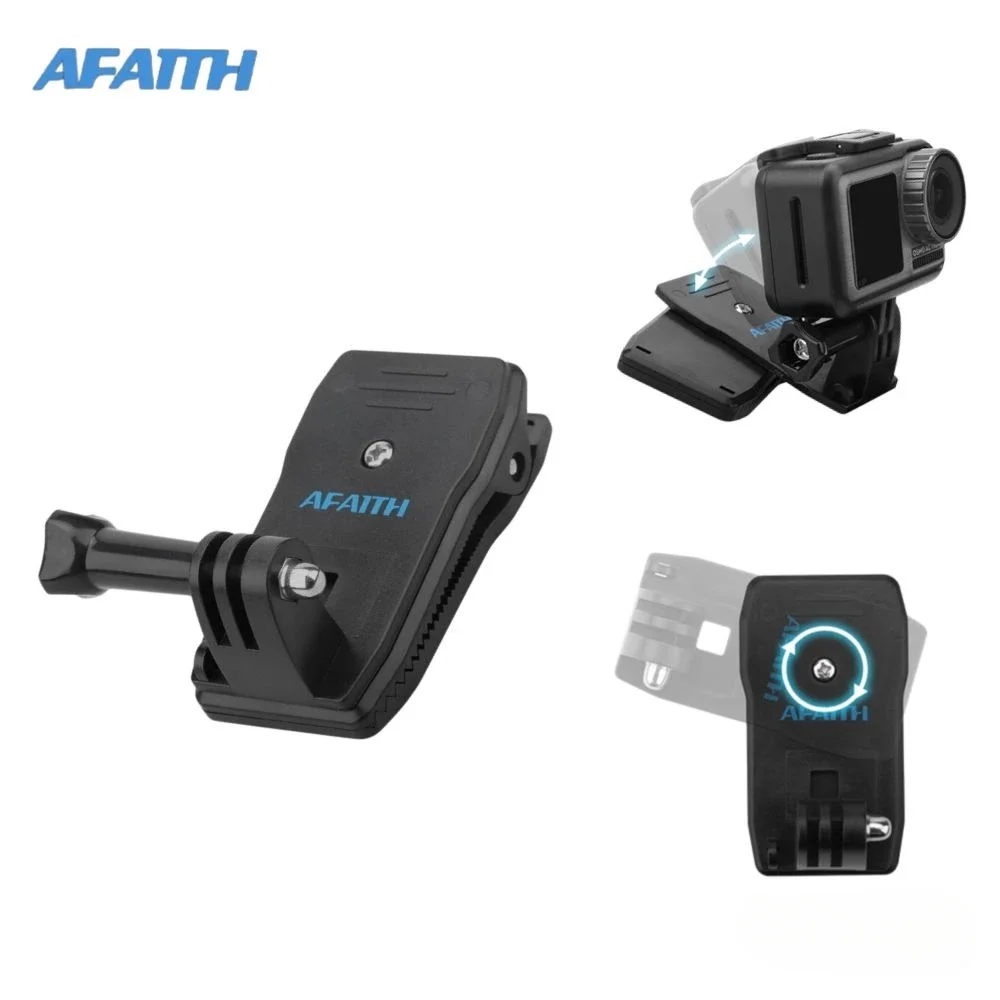 

AFaith 360 Degree Rotation Backpack Clip for Gopro Hero 13 12 11 10 9 8 DJI OSMO Action 5 4 3 Insta360 Hat Belt Backpack Clamp