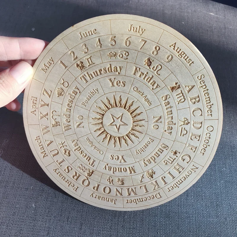 Star Pendulum Board Dowsing Divination Board Double Sided Wooden Boards Metaphysical Message Board Altar Supplies