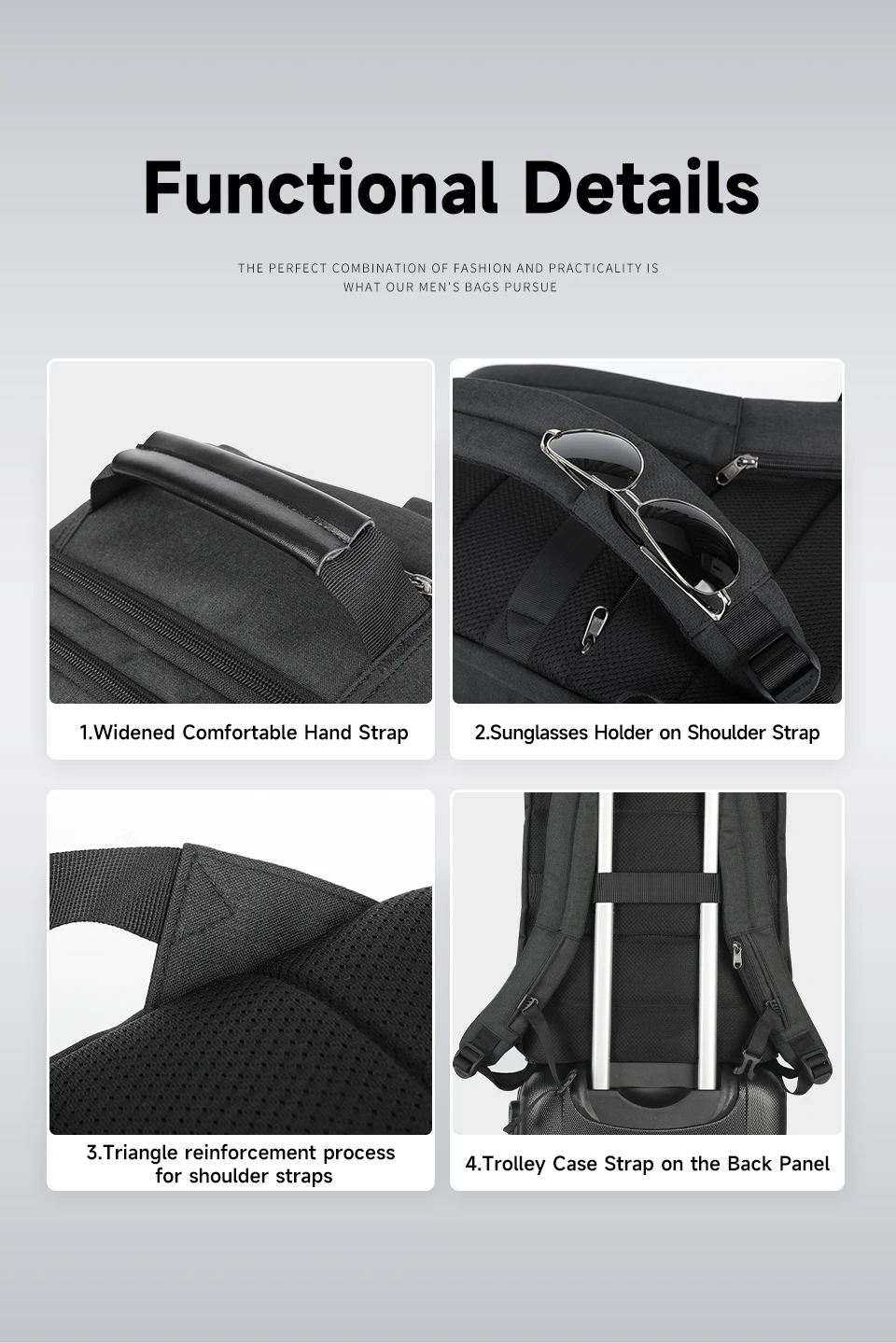 Tigernu Reise Rucksäcke Für Männer 15,6 17 19'' Laptop Rucksack Männlichen Business Rucksack Taschen Für Schule Rucksack Mochila Rucksack – Detail 16