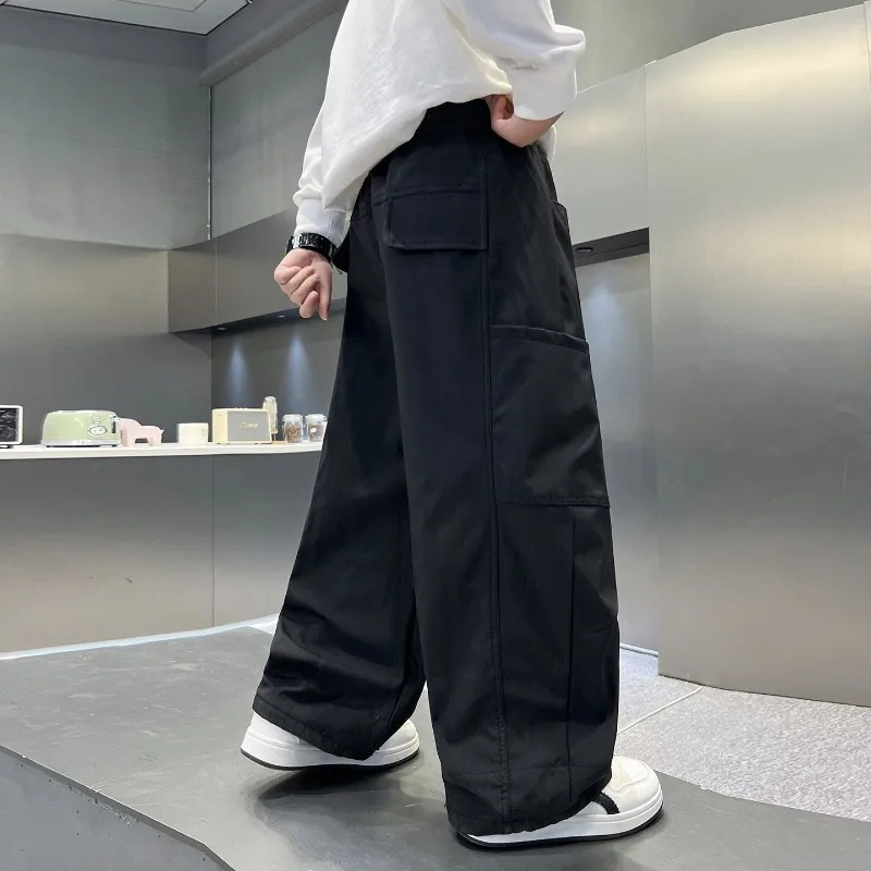 2026 Kinder Jungen Schicke Overalls UNITIM Herbst 4-14 Jahre Teenager Jungen Gerade Hose Locker Junge Elastischer Bund Hosenträger – Detail 26