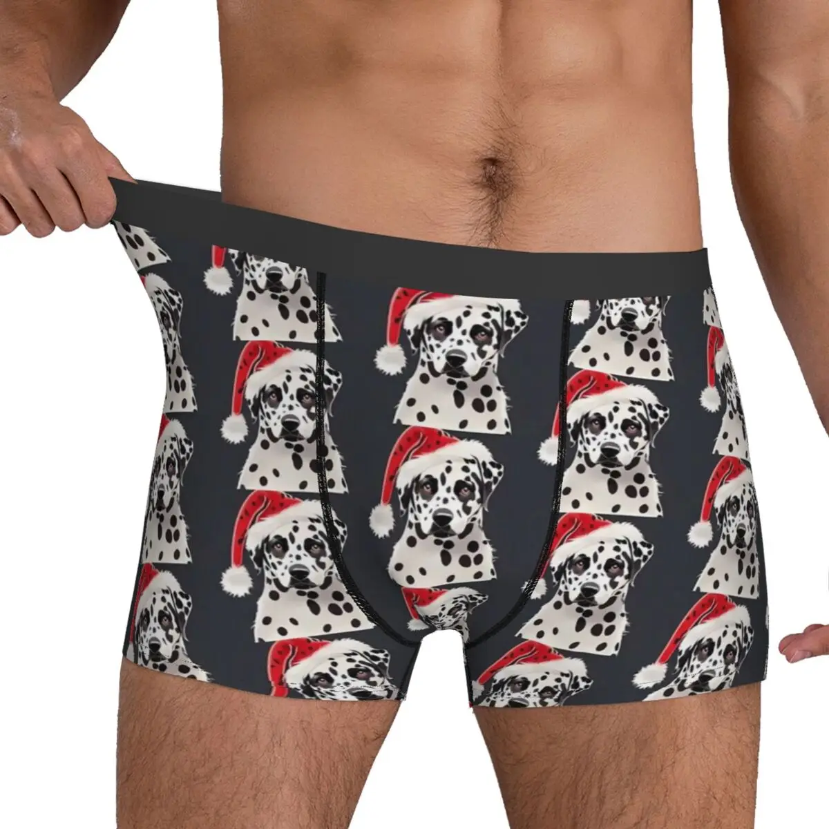 Christmas Dalmatian Underwear Animal Lovers Men's Panties Printing Elastic Boxer Shorts Hot Shorts Briefs Plus Size