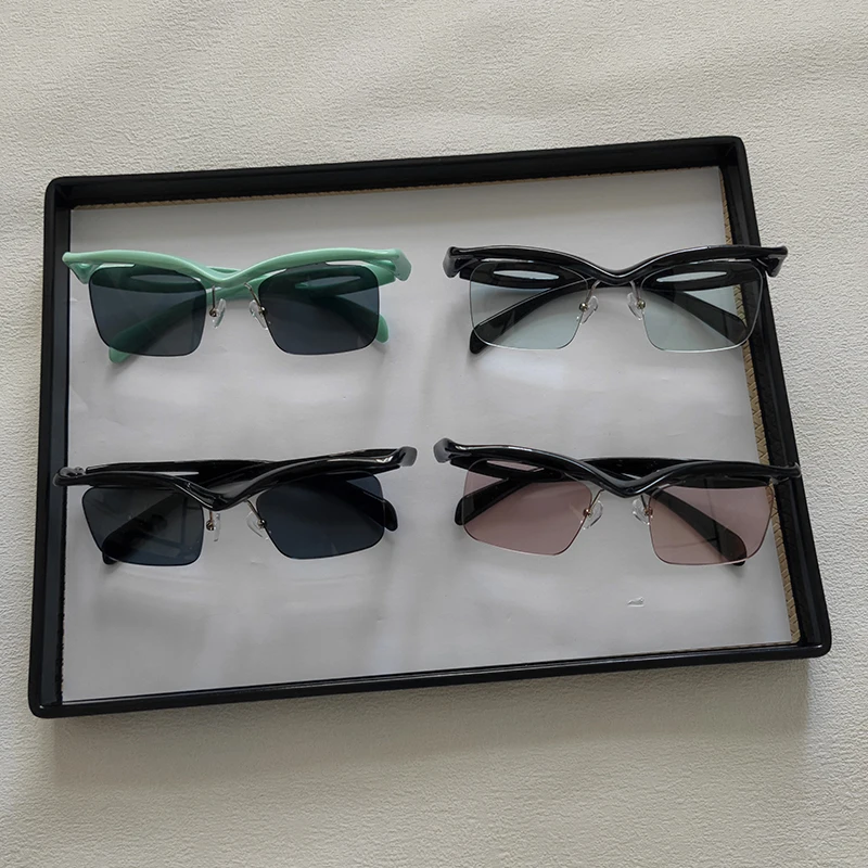 4pcs/Set Wholesale Sunglasses Designer Trendy Special-shaped Eyewear For Men Women Fashionable Rimless Square Outdoor Accessory