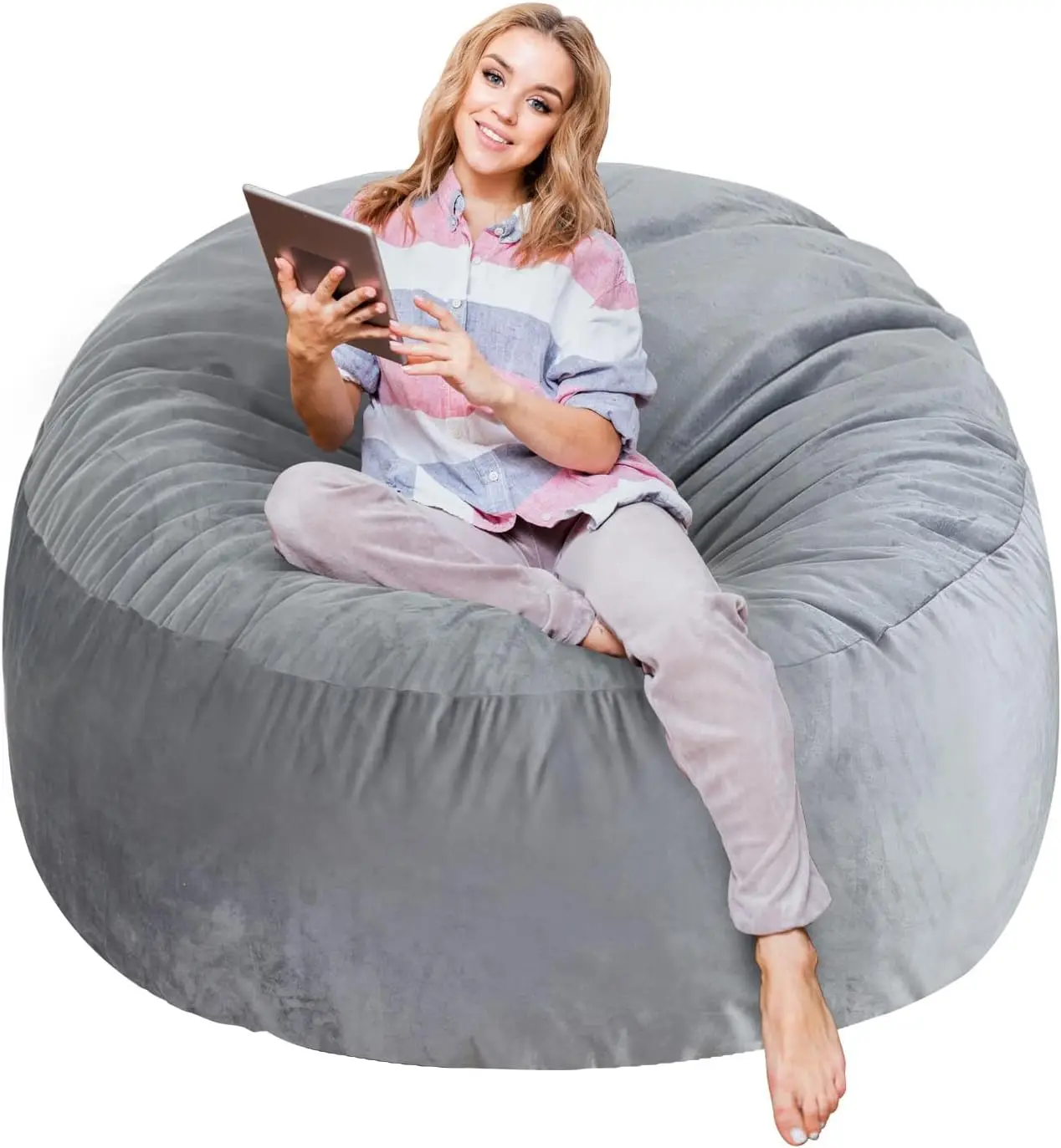 

3 Ft Large Bean Bag Chairs for Adults/Teens with Memory Foam Filling, Comfy Bean Bag Sofa with Filler Included, Soft Dutch
