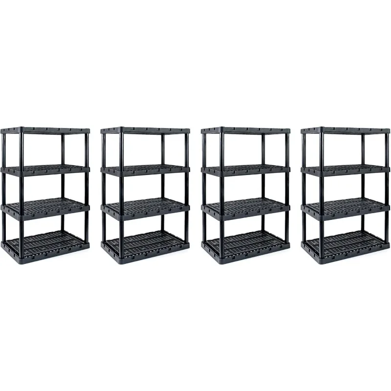 

Gracious Living 4 Pack XL Heavy-Duty Storage Shelves, Knect-A-Shelf 4-Shelf Ventilated Storage Shelving Rack Home Organization