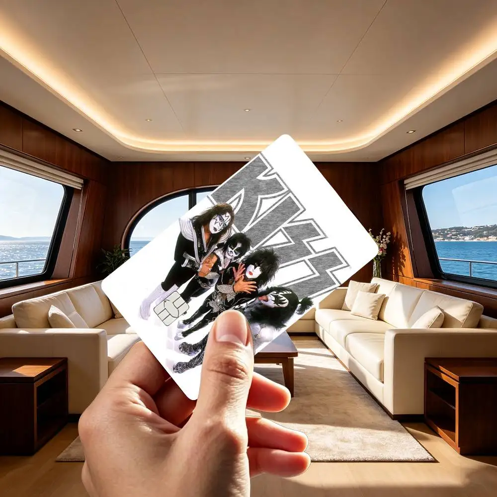 The KISS Rock B-band Credit Card HD Stickers Game Card Decal Small Chip Waterproof Sticker Gift view 2