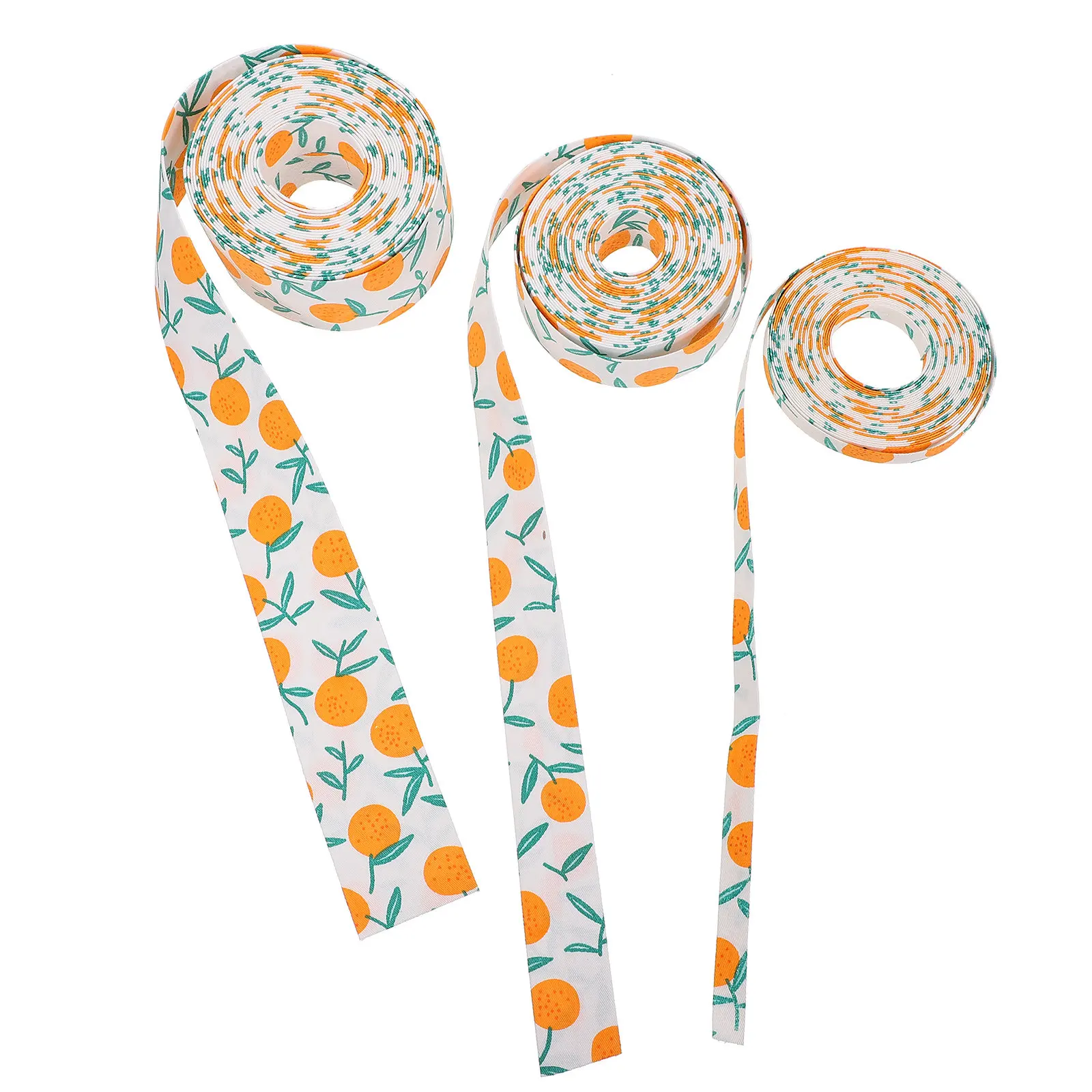 

3 рулона ленты для творчества с фруктовым тиснением, 5 м в рулоне, гипоаллергенная, устойчивая к сминанию, для украшений для волос и подарочной упаковки