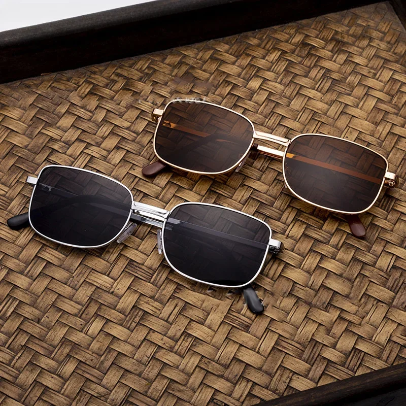 New Designer Vintage Square Sunglasses for Men High-end Men\'s Sunglasses Black Brown Vintage Sun Glasses for Women