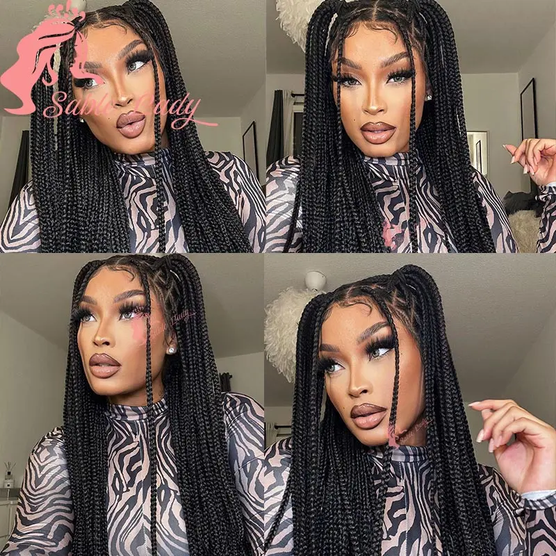 Synthetic Full Lace Front Box Braided Wigs Small Box Braids Wigs Knotless Braided Wigs for Black Women 36\