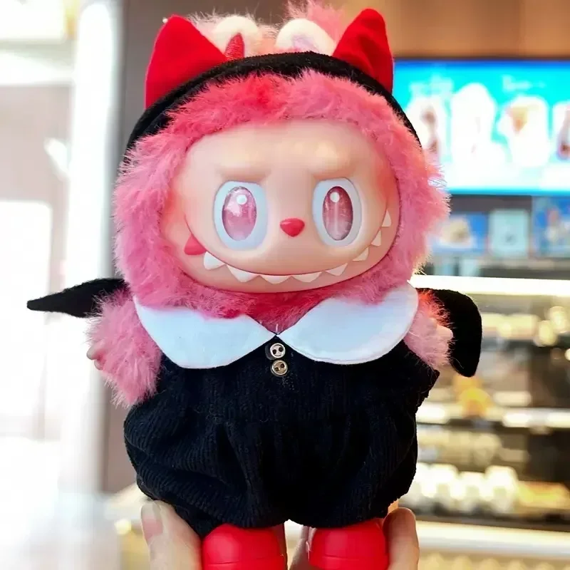 Devil wing set clothes For labubu doll clothes with headband For labubu V3 V2 V1 decortaion