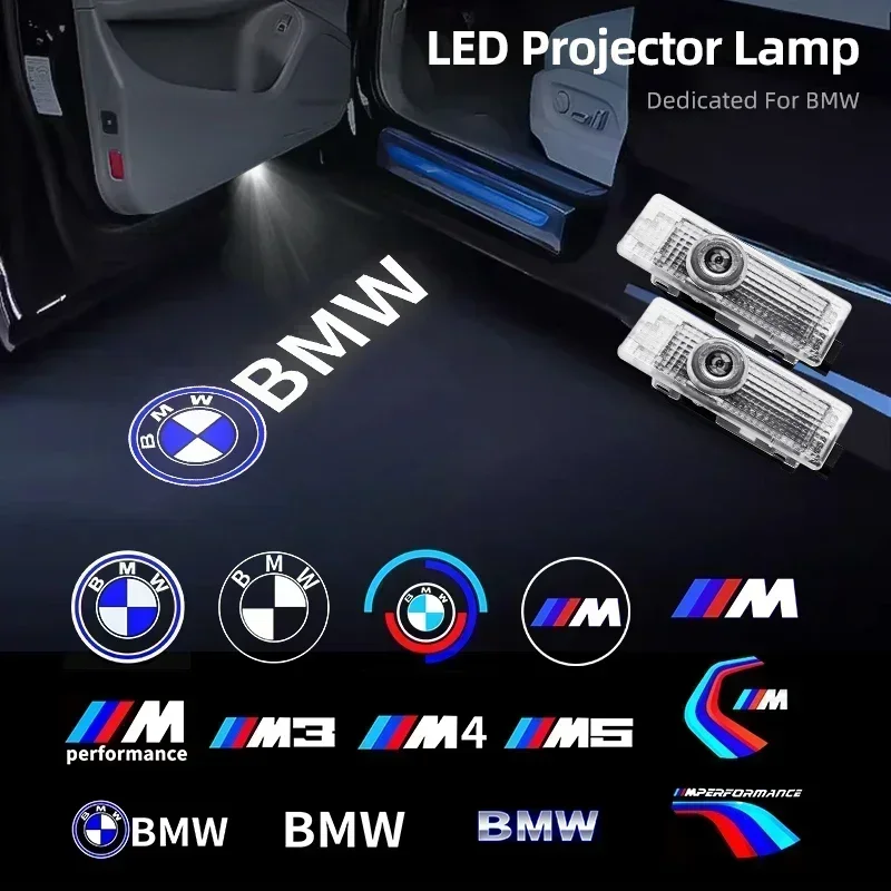 Hot For BMW 2pcs Car Door Decor Lamp Logo Emblem for BMW 50th X1 E84 X3 E83 F25 3 5 6 7 Seriers E65 E66 E67 E68 F10 F11 F01 F02